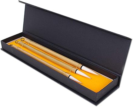 Handmade Traditional Chinese Calligraphy Writing Ink/Watercolor Painting Bamboo Brush Set for Adults Xing Cao 3-Pack