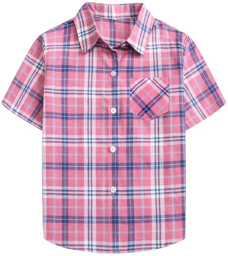SANGTREE Girls Womens Short Sleeve Summer Button Down Shirts, 12 Months - XL2