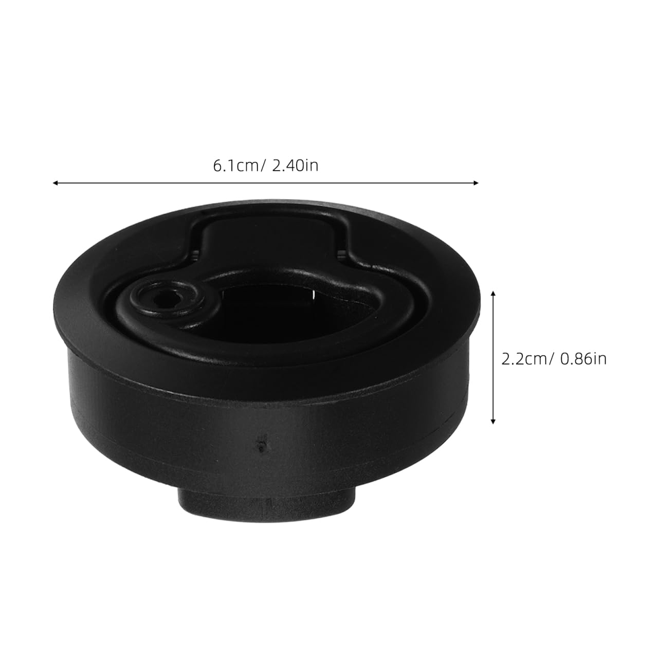 Hemobllo Lot de 4 Loquets de Trappe de Bateau Encastrés à Traction Ronde, Serrure Marine Robuste avec Clés pour Coffre et Armoire, Verrou de Pont pour Bateau et Camping-Car, Trou Ø 50mm, Noir