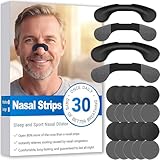 Nasal Strips for Snoring, Extra Strength Nose Strips for Breathing to Improve Sleep Quality, Skin-Friendly Nose Strips for Snoring, Drug-Free Snoring Solution & Nasal Congestion Relief, 30 Pairs