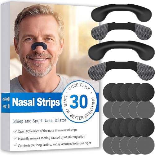 Nasal Strips for Snoring, Extra Strength Nose Strips for Breathing to Improve Sleep Quality, Skin-Friendly Nose Strips for Snoring, Drug-Free Snoring Solution & Nasal Congestion Relief, 30 Pairs