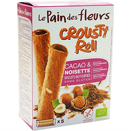 Le Pain des Fleurs Crousty Roll - Rollito de Crema de Cacao y Avellana Sin Gluten Bio 10 rollitos x 12,5 gr