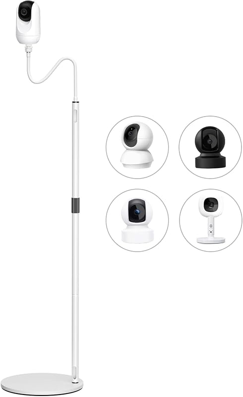 Enhanced Baby Monitor Floor Stand for Momcozy,Tapo,Kasa Camera | Telescopic Height, Gooseneck 360° Swivel, 1/4" Threaded Hole for Momcozy BM01/BM03/BM04, Tapo C210/C201/C200, Kasa EC70/EC71