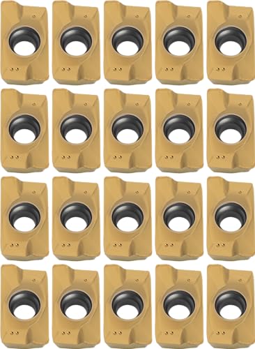 20 pcs APKT1604 Rhomboidic Milling Inserts, for Use with Indexable Face Mills and End Mills, AlTiN Coated, for Machining Stainless Steel, Steel