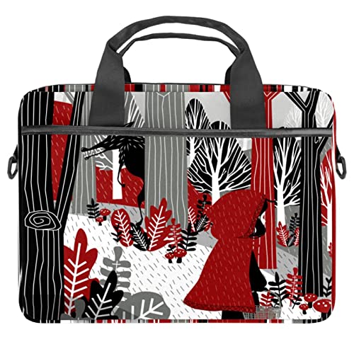 Bolsa de mensajero para proteger portátil contra golpes y arañazos diseño niña y lobo bosque