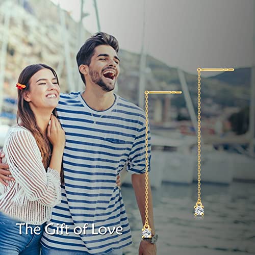 14K Gold Threader Earrings For Women Gold Dangle Pull Through Tassel Ear Drop Earrings Jewelry For Teen Girls 4" (4 Inch, Gold) #TOP5