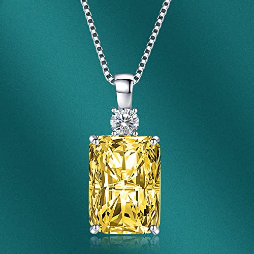 Collier rectangulaire en citrine et argent 925 pour femme chic - 6