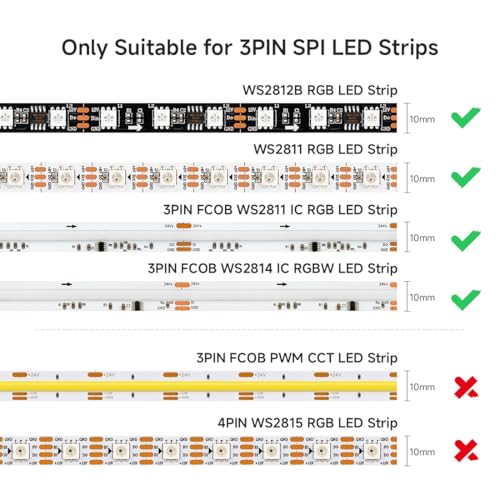 Image of BTF-LIGHTING 5 PCS JST SM 3PIN V Shape 1 to 2 Connectors for 3 Pin SMD WS2812B WS2811 WS2812 WS2814 SK6812 FCOB WS2811 IC Addressable LED Strip Female Male 15CM 22AWG Wire