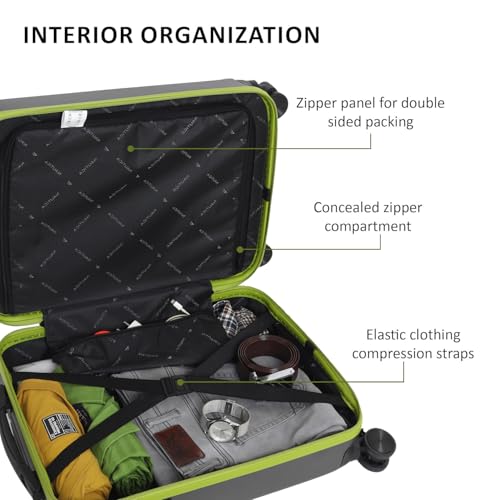 Image of Nautica Trolley Luggage Bag 20 inches - Lightweight | ABS Hardshell Material|Trolley with 4 Spinner Wheels and Resetable Combination Lock | Unisex | Small Cabin Trolley Bag for Men & Women, Grey