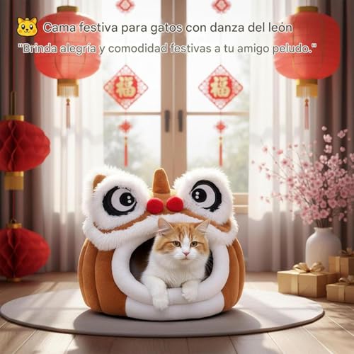 Cama Cueva para Gatos Térmica y Túnel Cómodo para Proteger del Frío Invernal 8