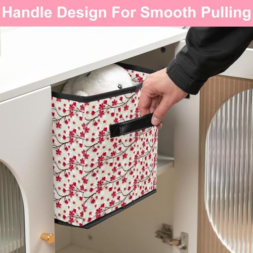 Bacs avec poignées fleurs de cerisier au design chic et durable