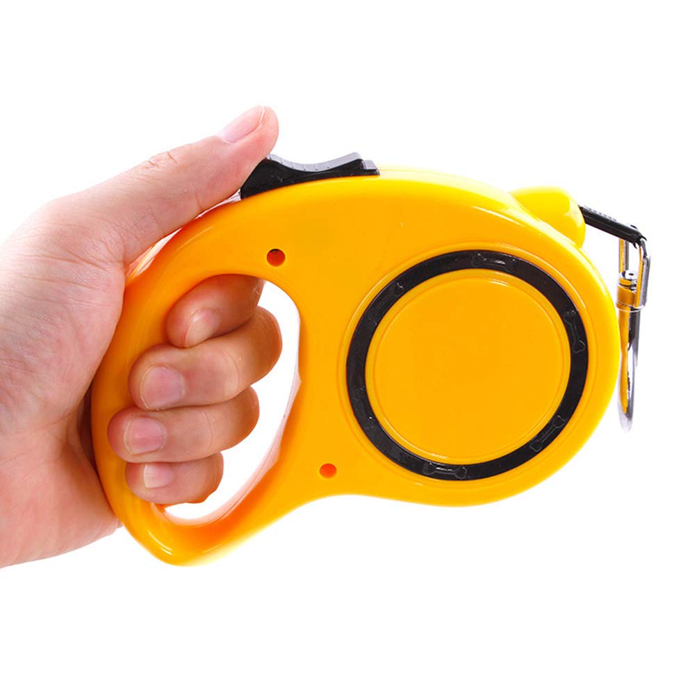 Guinzaglio per Cani da Compagnia, 1 Pezzo, Flessibile, allungabile, Automatico, per addestramento del Cane, Passeggiate, Jogging, Giallo, Confortevole ed Ecologico