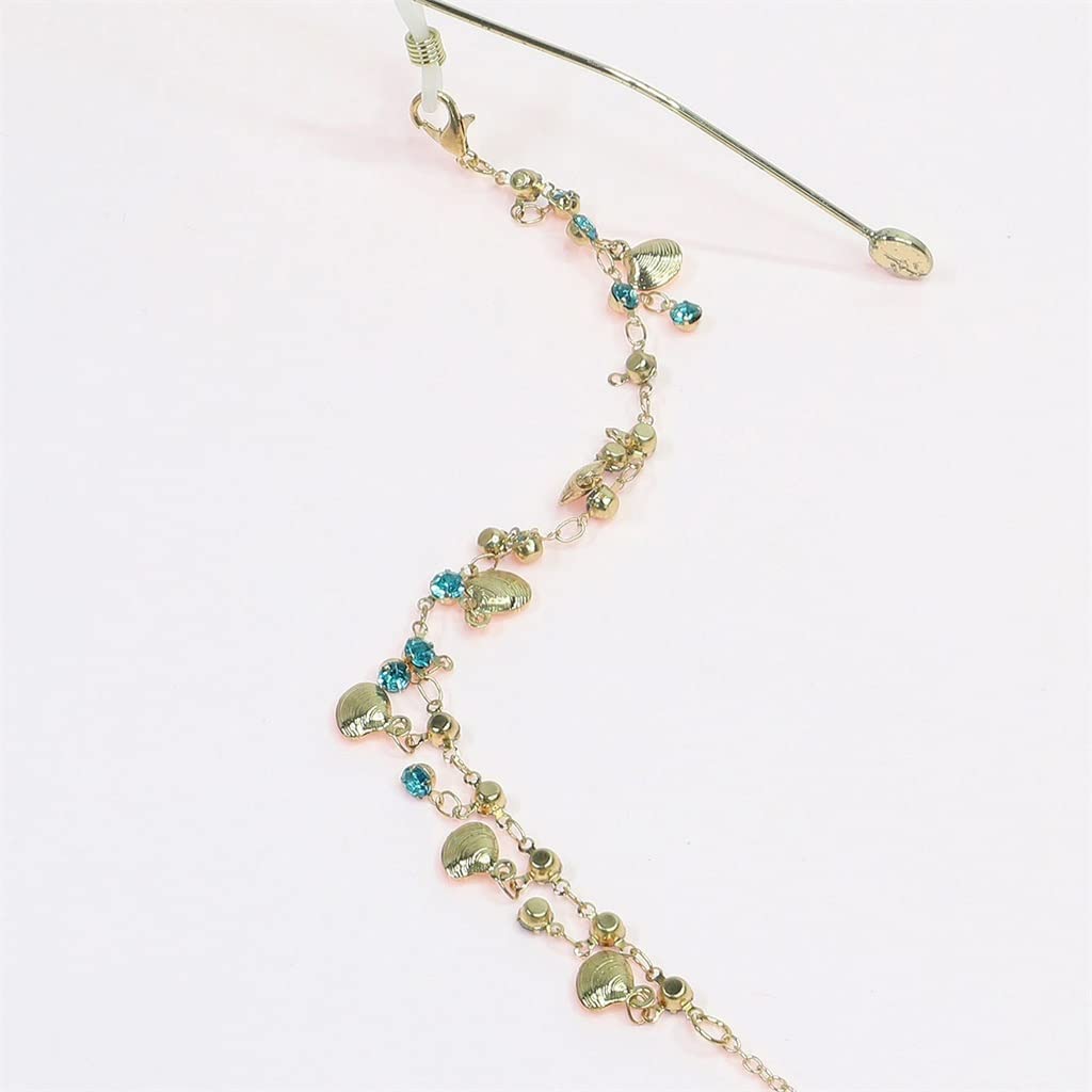 Modekette Gold Strass Brillenkette Lesebrille Anti-Verlust-Kette