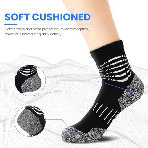 Image of IRAMY Ankle Compression Socks for Women Men Plantar Fasciitis Relief 3 /5 Pairs Cushioned Athletic Running Socks