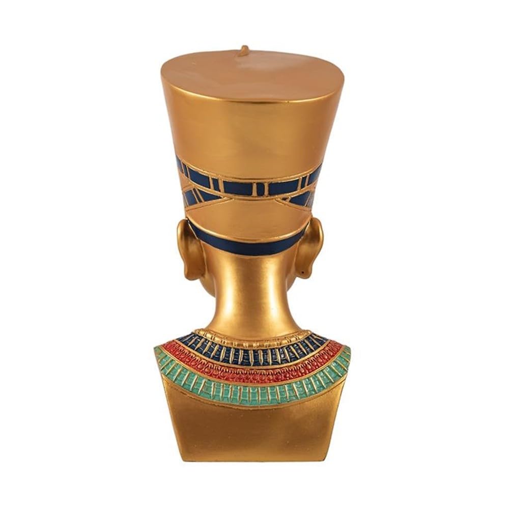 Figurine Buste De La Reine Néfertiti De L'Egypte Ancienne 25 Cm. Statue De Sculpture Dorée