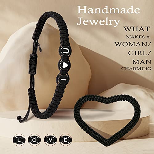Btysun Initial Bracelets for Teens Braided Bracelets Birthday Gifts for Women Letter Charm G&Y Daughter Girlfriend Boyfriend Husband Wife Christmas Jewelry — view 3