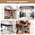 10.35FT Industrial Style Loft Ladder, 8 Steps with Black Steel Handrails & Solid Wood Steps, 450lbs Capacity, Fits 8.2-9FT Installation Height,for Attic, Kitchen, Warehouse, Bookshelf& Outdoor