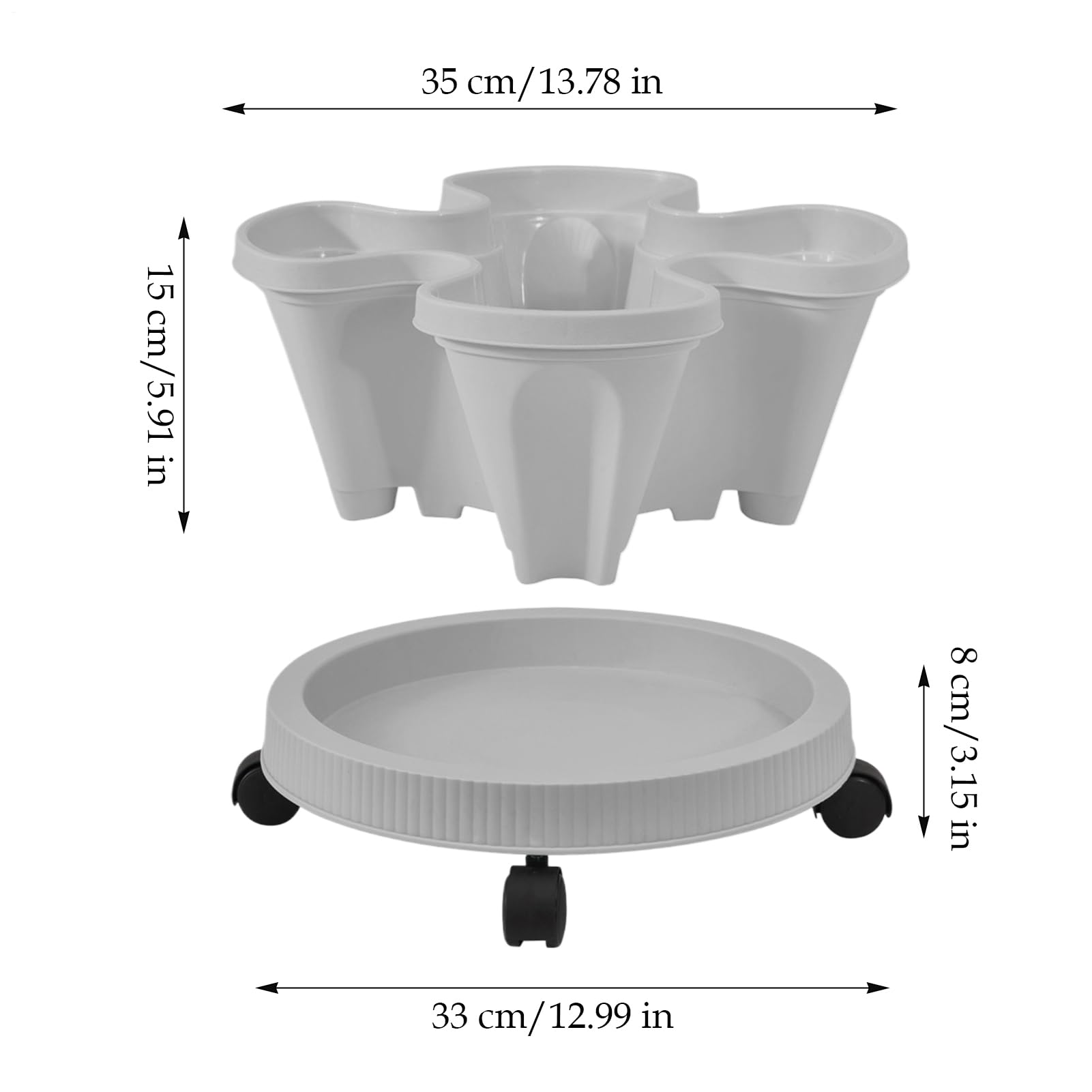 Jardinera Vertical Macetas para jardín Macetas apilables Soporte para Jardinero hierbas de Interior Estante de Exterior Jardinera compacta Soporte plantas Escalon