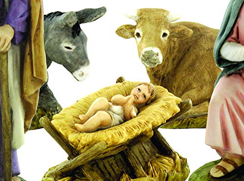 Ferrari & Arrighetti - Statuina Presepe Martino Landi: Pastore Con Lanterna, Altezza 12 Cm, Resina Dipinta A Mano