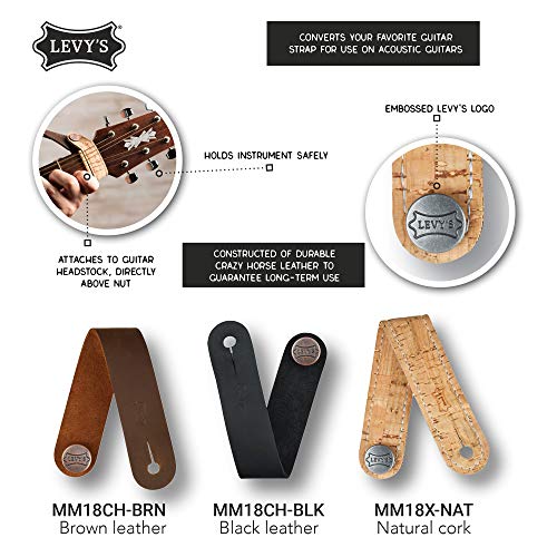 Levy’s Leathers MM18CH-BLK Accessoires – Adaptateur de sangle en cuir – Noir - Les Beatles, Paul McCartney, John Lennon, RIngo Starr, George Harrison Levy's Leathers MM18CH-BLK Accessoires - Adaptateur de sangle en cuir - Noir – Image 6