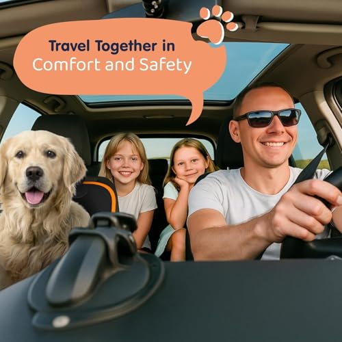 Image of Front Seat Dog Cover for Car, Truck & SUV - Waterproof, Non-Slip Pet Car Seat Cover for Dogs - Durable, Clean, Front Passenger Seat Protector for Pets & Vehicles. (2, Orange)