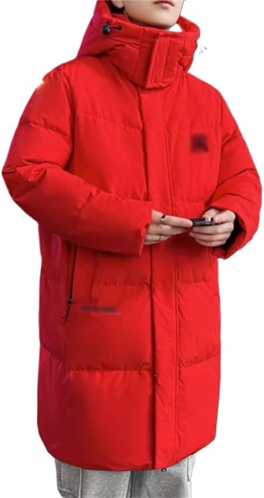 VIDI Thickness And Warm White Duck Velvet Extremely Cold Large Size Coat Casual Long Down Jacket Men's Winter