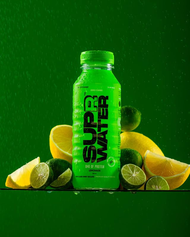 Image of SUPR Refreshing Lemonade Protein Water-330 ML (Pack of 3) | Contain Natural Flavours | Ready To Drink Protein Beverages | Hydrating & Energizing | Ideal For Fitness & Wellness |For Men & Women Both