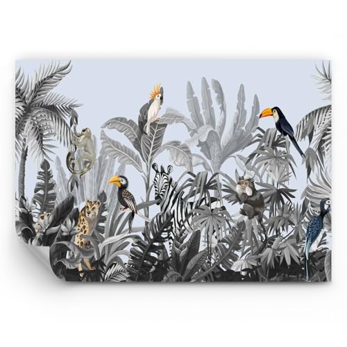 ARTTOR Carta da parati Vinile in TNT Premium Canvas - Giungla animali tucani - 100x70 cm - Fotomurali Decorazione Murale Moderna Poster gigante XXL Camera da letto - WF3AA100x70-4662