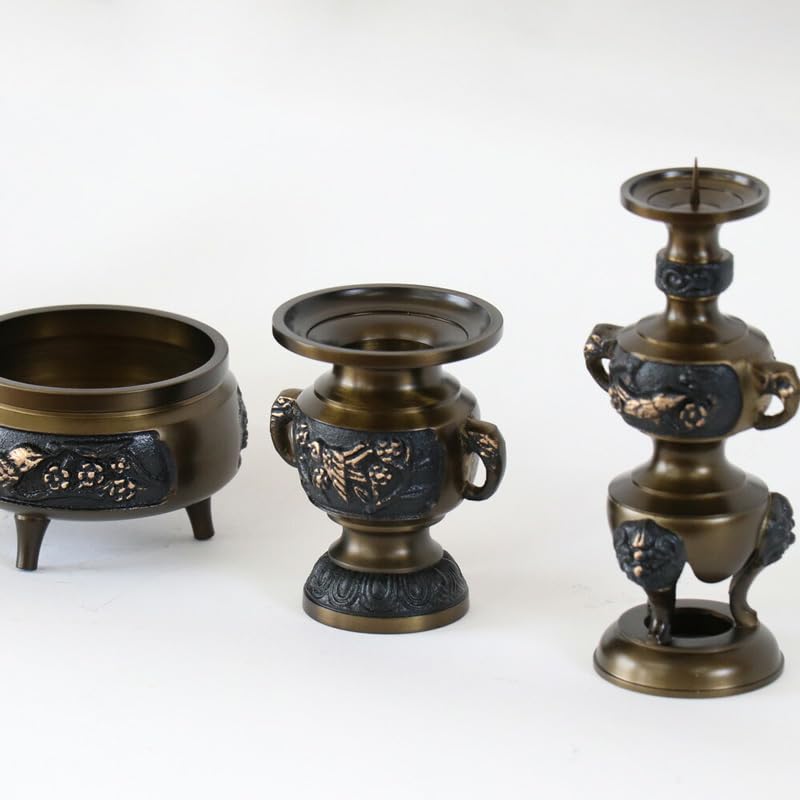 仏具 花鳥盛柄 6具足 楽天市場】仏具セット 6具足 真鍮製 DC 花鳥模様付 六具足 3.5号