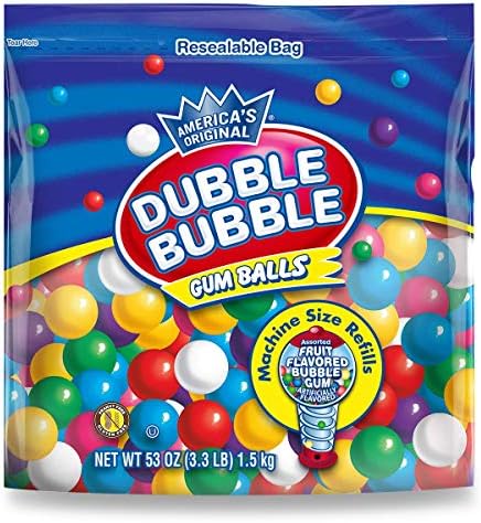 Dubble Bubble Gumballs Candy Dispenser Machine Refill, 53oz Bulk Bag