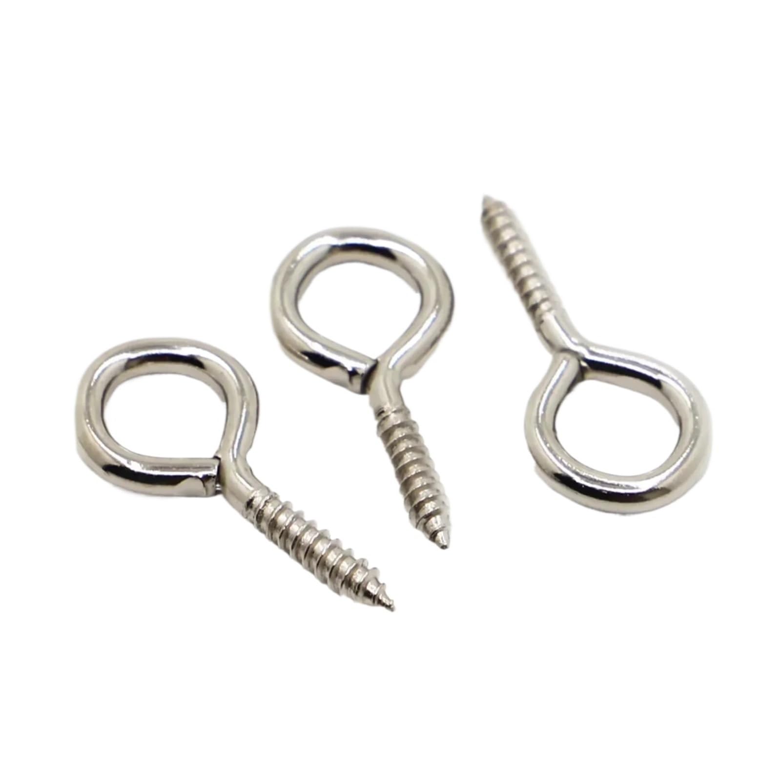 LZTDSBX Cup Hooks Screw Eye Self Tapping Screws Hook Ring Eyelet(No.12 5pcs)