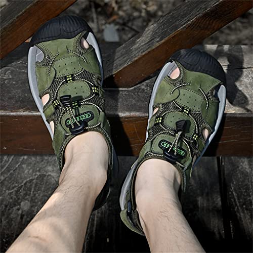 Veslexth Men's Athletic Hiking Sandals Fisherman Summer Outdoor Sport Sandal Adjustable Amphibious Casual Beach Mens Closed Toe Anti-Slip Trail Walking Shoes3