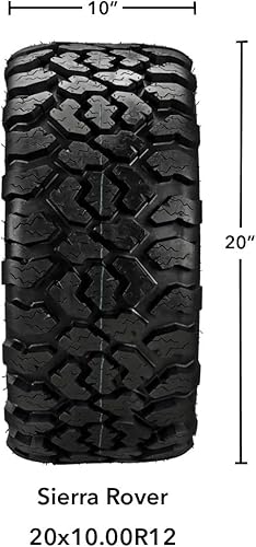 Miniatura 4 de RM Cart golf cart accessories - 12 Warlock BlackMachined on 20x10R12 Sierra Rover Tires Set of 4 fits Metric Lug Nuts