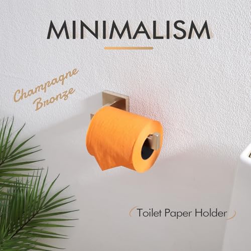 Image of KOKOSIRI Toilet Paper Holders Wall Mounted Toilet Roll Holder for Bathrooms Hardware Washroom, Champagne Bronze Stainless Steel B2003CPG