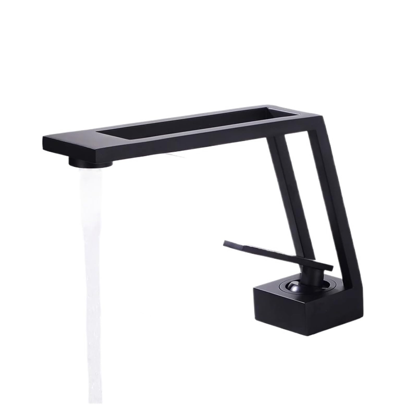 Robinet d'évier design creux de salle de bains en laiton chromé premium