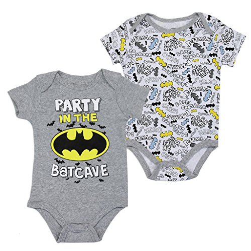 Batman Baby Boys' Party in The Bat Cave Creeper 2 Pack, Gray (6/9M) Batman Baby Boys' Party in The Bat Cave Creeper 2 Pack, Gray (6/9M)