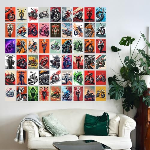 Image of Wallgasm Paper Petrol Head Aesthetic Bike Poster Set - Set Of 54, 4 X 6 Inches Posters Aesthetic Room Decor Item | Posters For Bedroom, Livingroom Decor | Office Decor Item Mini Poster Set