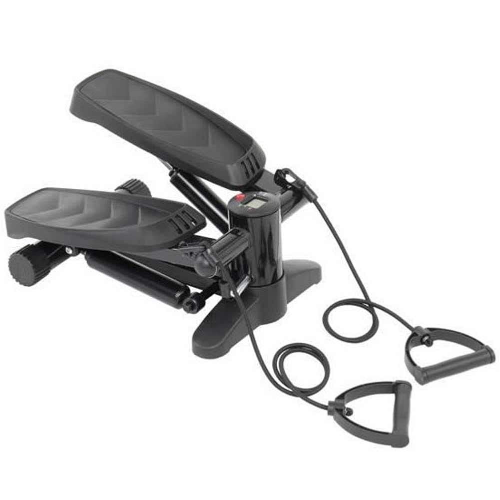 BAKAJI Stepper Allenamento Fitness Cardio Gambe Pancia Fianchi con Display LCD Calorie e Tempo Spalle Struttura in Acciaio Inox Pedali Antiscivolo Colore Nero Dimensione 42 x 27 x 31,5 cm