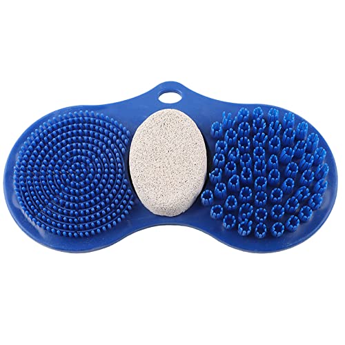 Nettoyant de Massage des Pieds, Tapis de Massage en Silicone pour Brosse de Nettoyage des Pieds, Masseur de Douche avec Pierre Ponce, Aide au Bain en Pierre de...