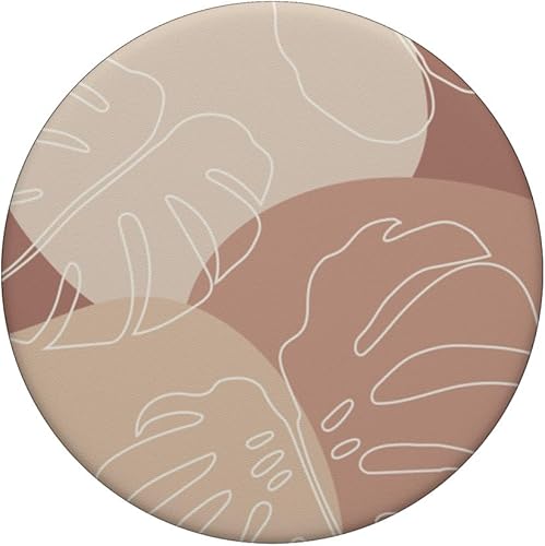 Miniatura 3 de PopGrip moderno y botánico de hojas de Monstera de la selva tropical, color beige