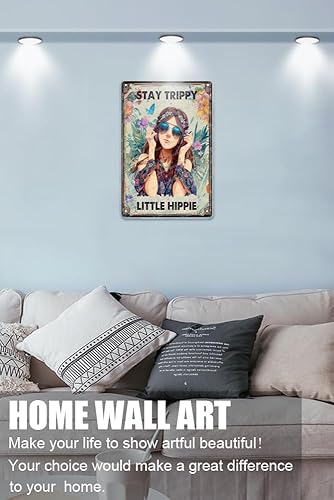Miniatura 2 de Trippy - Decoración de pared con texto en inglés "Stay Trippy Little Hippie", decoración de pared bohemia, regalo para mujeres, adolescentes y