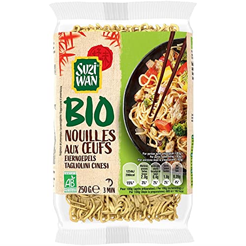 Suzuki Wan Pasta all'uovo, 250 g, scopri il delizioso sapore asiatico della pasta all'uovo - 4 pezzi
