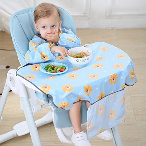 Crapuschla Baby Bibs with Sleeves, Coverall Weaning Bib Attaches to