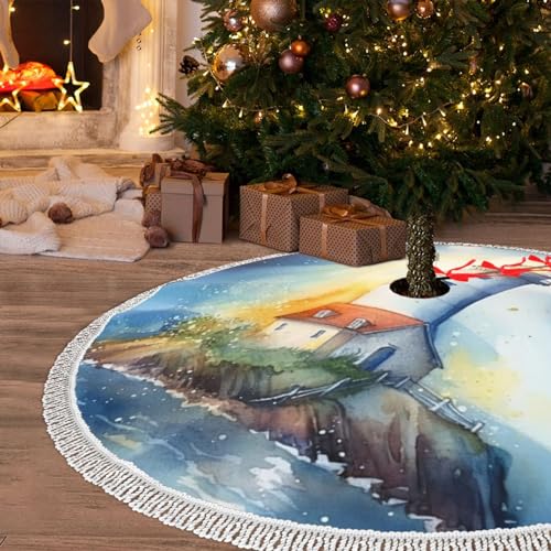 Jupe de sapin de Noël pour les vacances : cache-pied de 121,9 cm