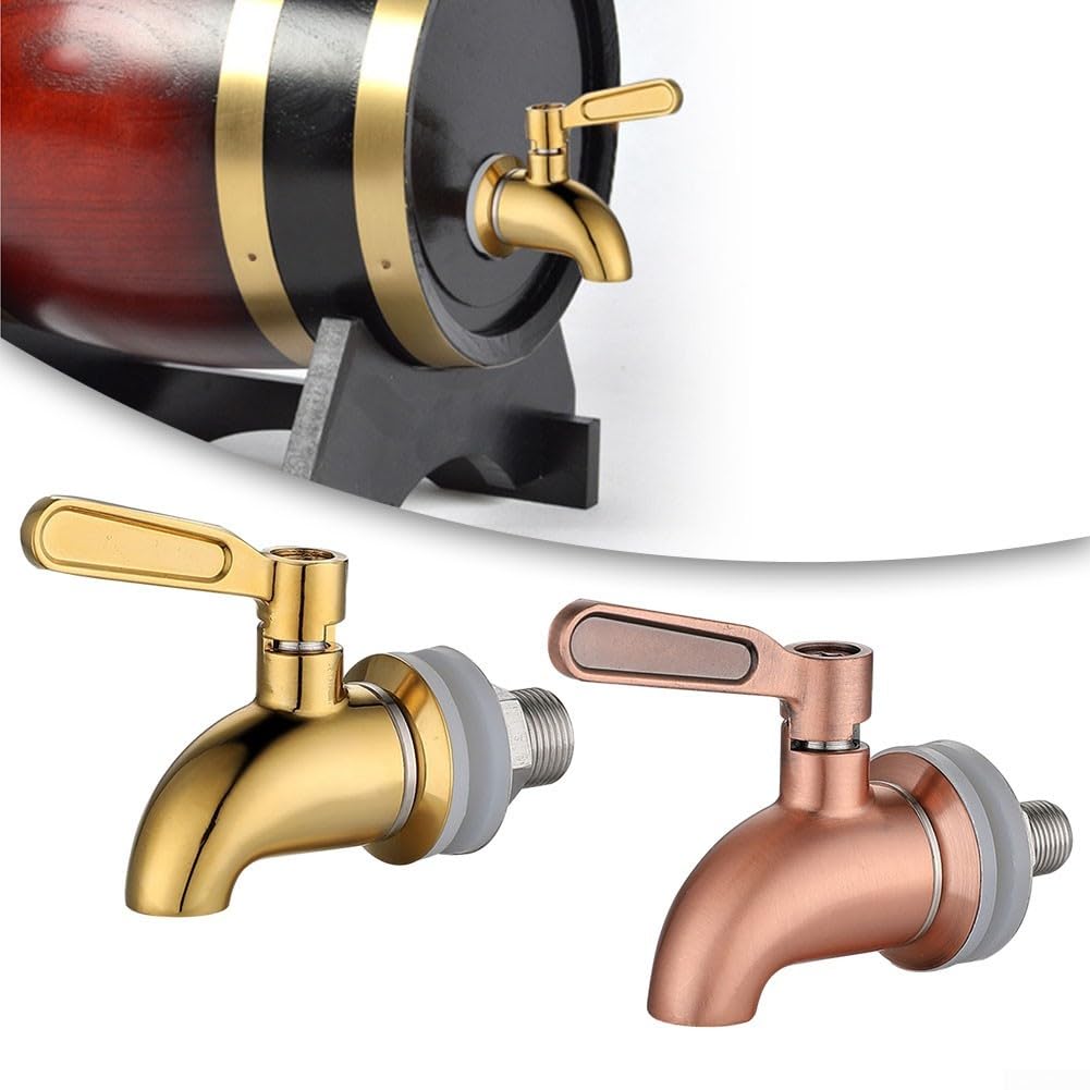 Zoegneer Grifo de vino dorado, acero inoxidable 304, 16 mm