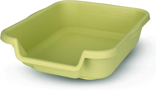 KittyGoHere - Caja de arena para gatos, tamaño pequeño, color verde manzana, duradera y segura para mascotas, caja de arena para gatos con entrada