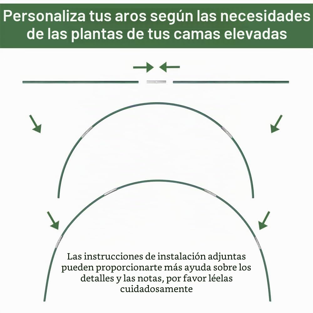Aros Invernadero 40 Piezas,Túnel para Túnel de Jardín,Aros de Invernadero para Tunel,Túnel para Plantas,Para vivero,Para la Siembra de Plántulas,El Cultivo de Verduras, la Protección de Plantas