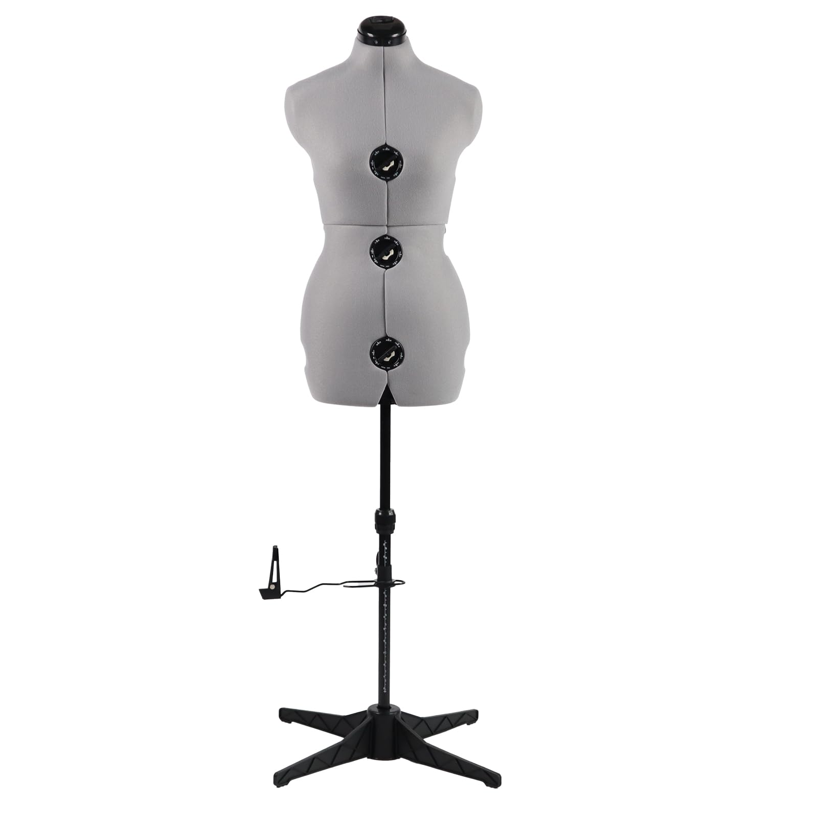 Premium Grey Adjustable Dress Form for Sewing (Size 6-14) with 13 Dials and 75" Max Height