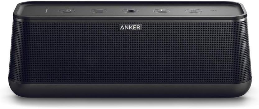 Anker SoundCore Pro+ 25W Bluetooth Speaker with Enhanced Bass and High Definition Sound, 18-Hour Playtime, Water-Resistant, BassUp Technology, Speaker for Home or Backyard (Renewed)