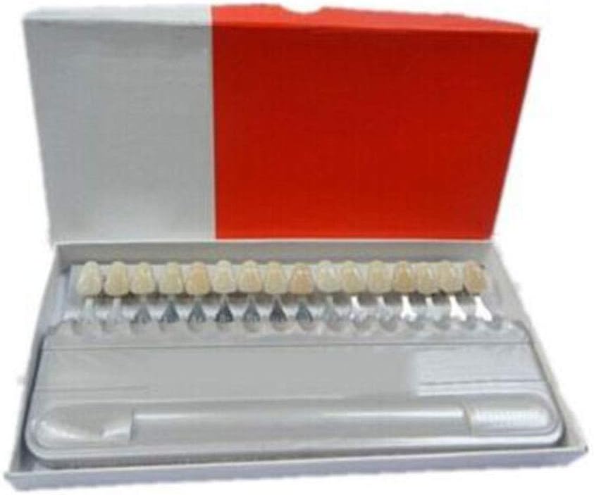 Vipithy 16 Colors Durable Porcelain VITA Teeth Dental Shade Guide Plate Tool Color Card Pair of Swatches